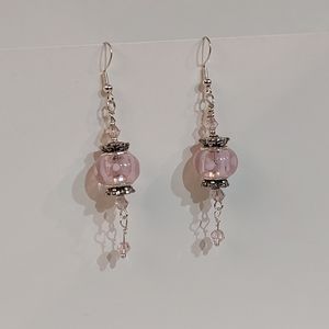 Murano bead earrings with sterling silver ear wire